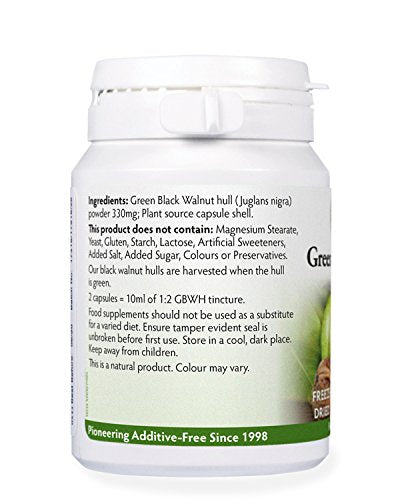 Health Leads ...Working With Nature Green Black Walnut Hull (Freeze Dried) 330mg x 50 Capsules (100% Additive Free Supplements)