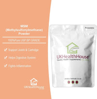 UKHealthHouse 100% Pure MSM Powder 100g – Vegan Methylsulfonylmethane Supplement – Joint, Muscle & Collagen Support – Food Grade Sulphur for Detox & Inflammation Relief