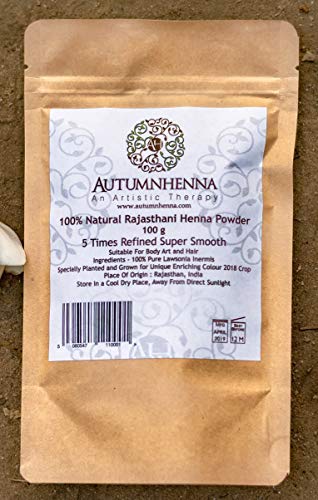 100% Natural Henna Powder, for Body Art (BAQ) & Hair - 100gm