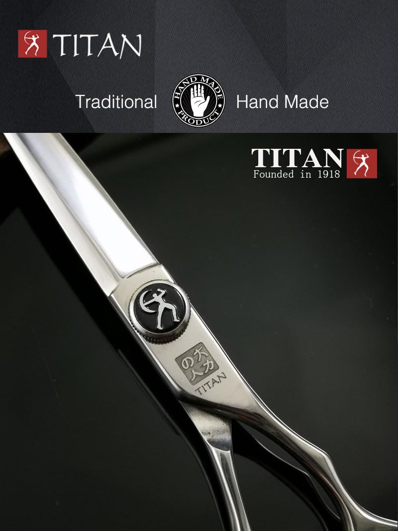 Titan Scissors | Hair Cutting Japanese Style Scissors | Straight | Proffesional Barbering Scissors | Sharp Edge | Hand Made Steel 6" inch