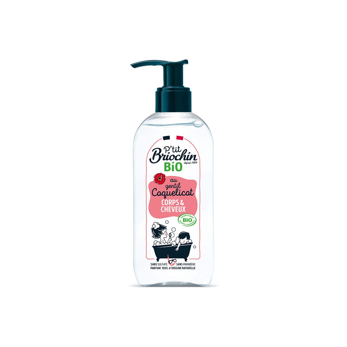 Briochin depuis 1919 P'ti Bio Gel Lavant 2en1 Corps & Cheveux Coquelicot Cosmos Organic 250 ml 250 ml