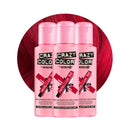 Crazy Color Vibrant Vermillion Red Semi-Permanent Trio Hair Dye. Highly Pigmented Scarlet Red Conditioning & Oil Nourishing Vegan Formula | No Bleach or Ammonia | 300ml