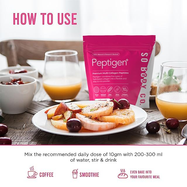 So Body Co SoBodyCo Premium Collagen Supplements for Women & Men, 5 Types of Collagen Powder, Peptigen, Collagen Peptides, Marine Collagen, Hydrolysate Powder, Multi-Collagen, 90 Days Supply, Peptigen