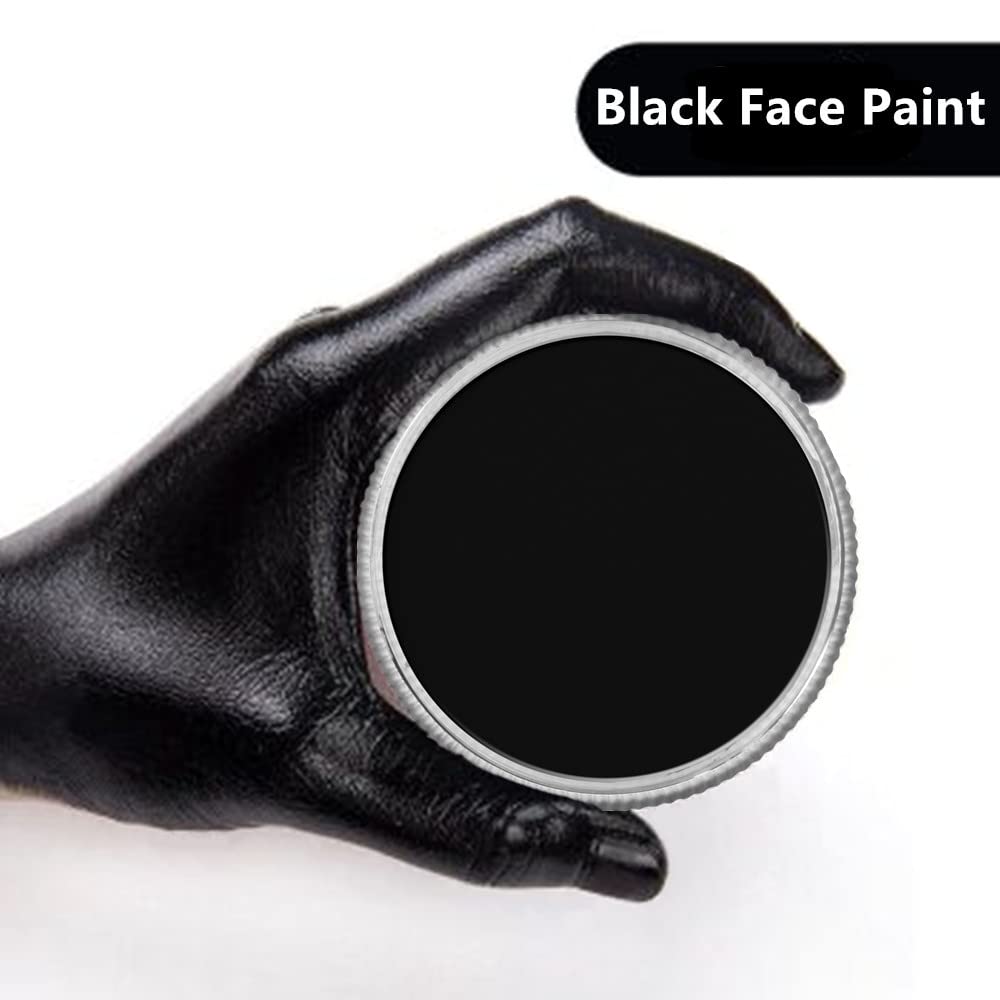 Go Ho Black Face Body Paint 0.88 oz,Water Based Creamy to Gel Body Painting SFX Makeup for Adults Children Halloween Cosplay Costumes Festivals Makeup, 25g