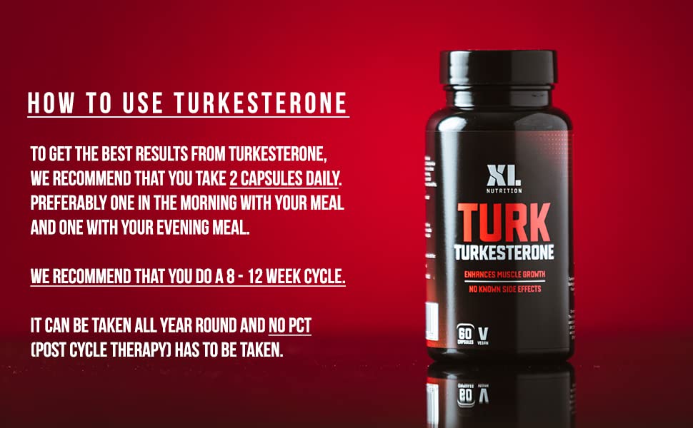 XL Nutrition Turkesterone | Enhance Muscle Growth | 500 Milligrams Ajuga Turkestanica | Vegan Friendly | 30 Servings | 60 Capsules
