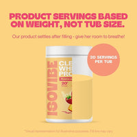 ISOVIBE Isovibe Clear Whey Protein Powder Peach & Raspberry (20 Servings) Refreshing Protein Water | Zero Added Sugar | High Protein 20g Per Serving