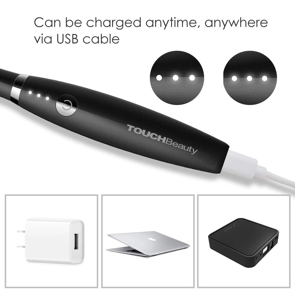 TOUCHBeauty Electric Heated Eyelash Curler, Portable, Smart Adjustable Temperature, Fast Heating, Black