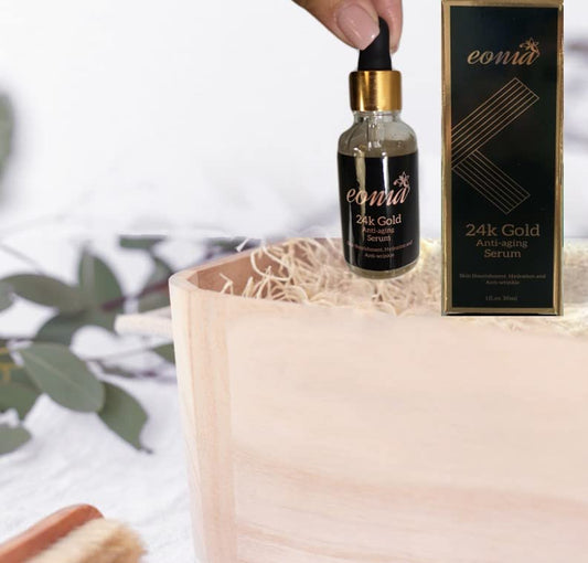 Eonia, 24K Gold Serum Moisturizing Essence, 99% Pure Gold Anti-aging Essence, Nourishing Anti-Aging Gold Serums for Face Skin Anti-Aging Skin Repair Moisture Firming Lifting Skin