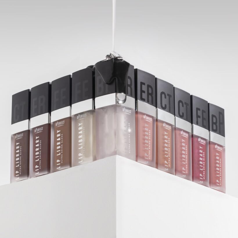 BPerfect Lip Library Lip Gloss – High-Shine Hydrating Gloss with Jojoba Oil – 10 Shades (Obsession)