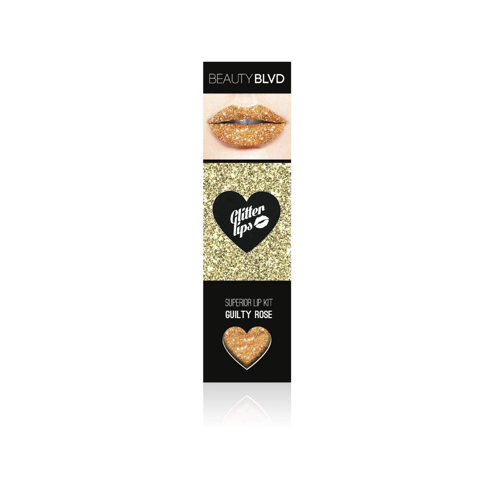 BEAUTYBLVD Glitter Lips, Cruelty Free Lip Kit - Guilty Rose