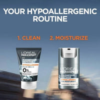 L'Oreal Men Expert Sensitive Skin Moisturiser, Magnesium Defence, Hypoallergenic 24H Daily Mens Moisturiser, With Magnesium Mineral And Hyaluronic Acid, 50ml