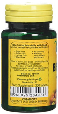 Veganicity Brewers Yeast Energy and General Well Being 300mg Supplement 200 Tablets Pack of 2