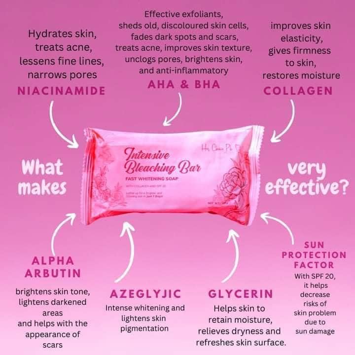 2 BARS Herchoice Intensive Bleaching Bar, with Collagen and SPF 20, 120g