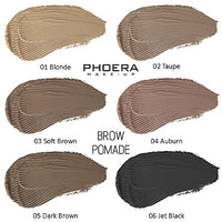 Phoera PHOERA Eyebrow Pomade Waterproof 24 Hours Long Lasting Sweat Resistant Brow 6 Colours Cream Gel (01 Blonde)