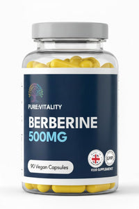 Pure: Vitality Pure Vitality Berberine HCL 500mg – 90 Vegan Capsules – 98% Purity – High Strength Formula – UK GMP Certified Manufacturer