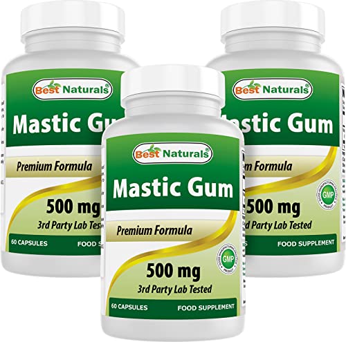Best Naturals Mastic Gum 500 mg 60 Capsules (60 Count (Pack of 3))
