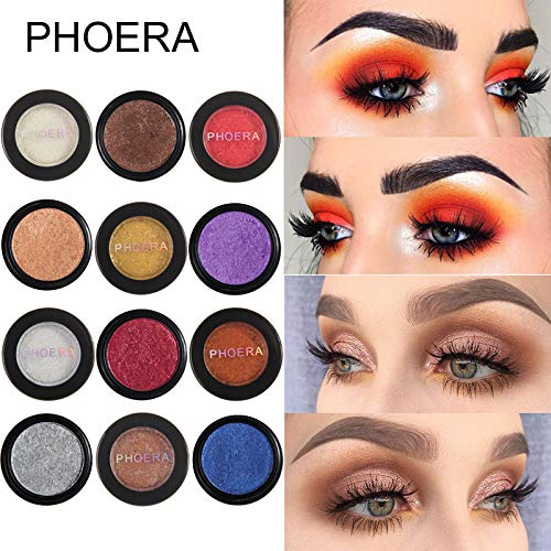 Phoera PHOERA Super Vibrant Ultra-Metallic Eyeshadow Long Lasting Waterproof Shimmer High Pigment Glitter Eye Shadow Palette Cosmetic Makeup AQUAPURITY (101 CREAM)