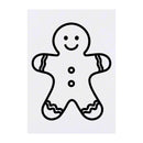 Azeeda 'Gingerbread Man Outline' Temporary Tattoo - Water Resistant, Skin-Safe, Non-Toxic Transfer (TO00084785)