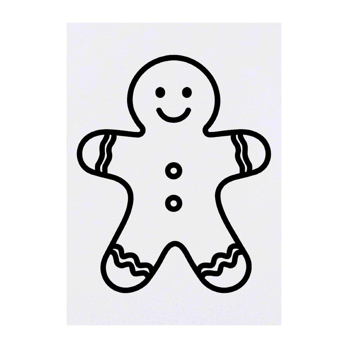 Azeeda 'Gingerbread Man Outline' Temporary Tattoo - Water Resistant, Skin-Safe, Non-Toxic Transfer (TO00084785)
