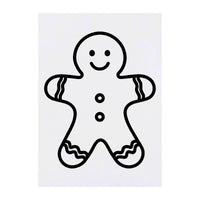 Azeeda 'Gingerbread Man Outline' Temporary Tattoo - Water Resistant, Skin-Safe, Non-Toxic Transfer (TO00084785)