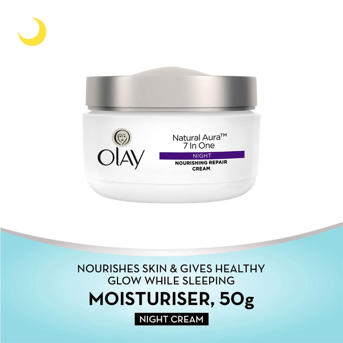 Olay OLAY NATURAL WHITE 7 IN ONE NIGHT NOURISHING REPAIR CREAM 50 GM