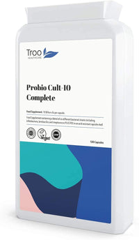 Troo Health Care Lactobacillus Acidophilus 10 Billion CFU 120 Vegan Capsules | High Strength 6 Strain Active Live Bacterial Culture Blend | UK Manufactured to GMP Standards