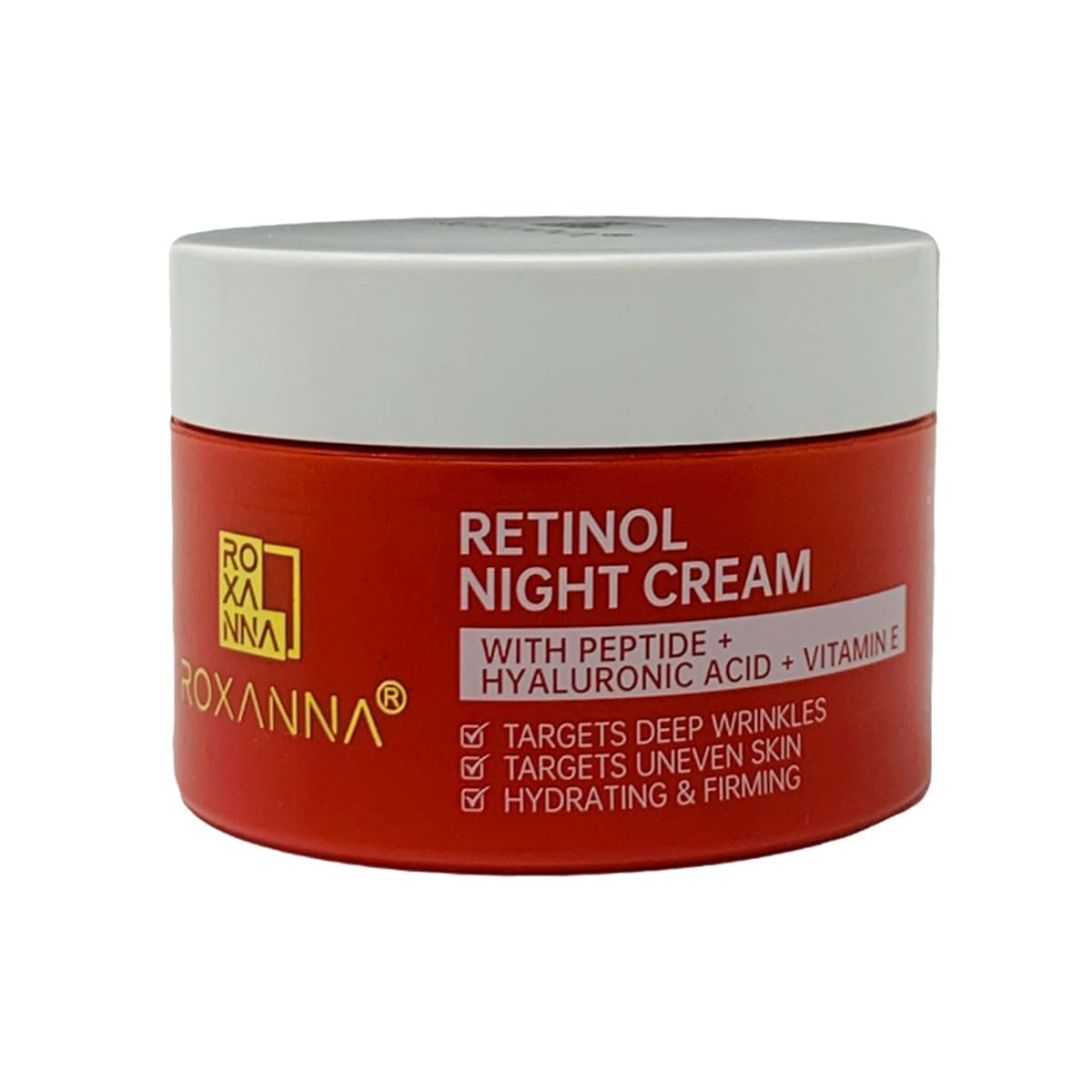 Roxanna Retinol Cream for Face 50ml – Anti Wrinkle Cream Retinol Moisturizer - Retinol Face Cream and Deep Skin Anti Aging Cream Best Night Cream for Women, with peptide, hyaluronic acid, vitamin e