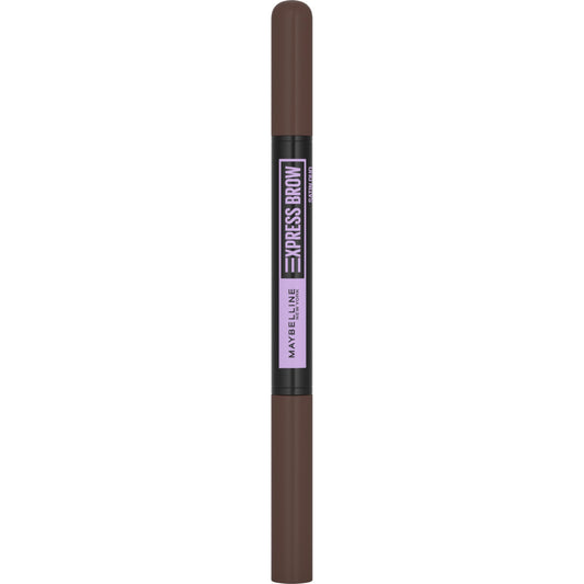 Maybelline New York Express Brow Duo Eyebrow Filling, Natural Looking 2-In-1 Pencil Pen + Filling Powder Dark Brown