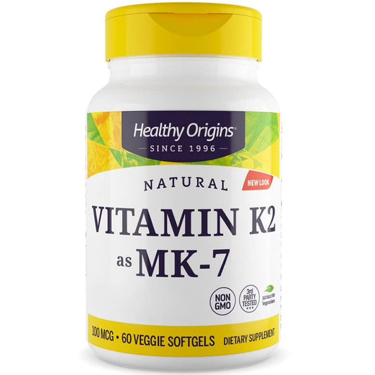 Healthy Origins, Vitamin K2 as MK-7, 100 mcg, 60 Vegetarian Softgels, Laboratory Tested, High Strength, Gluten Free, SOYA Free, Non-GMO