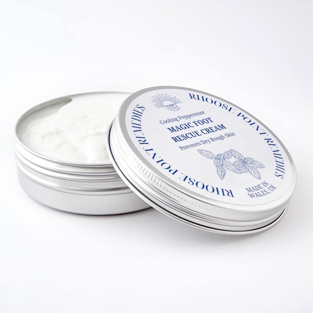 Rhoose Point Remedies Foot Cream for Very Dry Feet Softens & Prevents Dry Rough Skin 100g Vegan Friendly | Cooling Peppermint Foot Rescue Cream Intensive Cracked Skin Treatment for Feet Professional Cracked Heel Repair