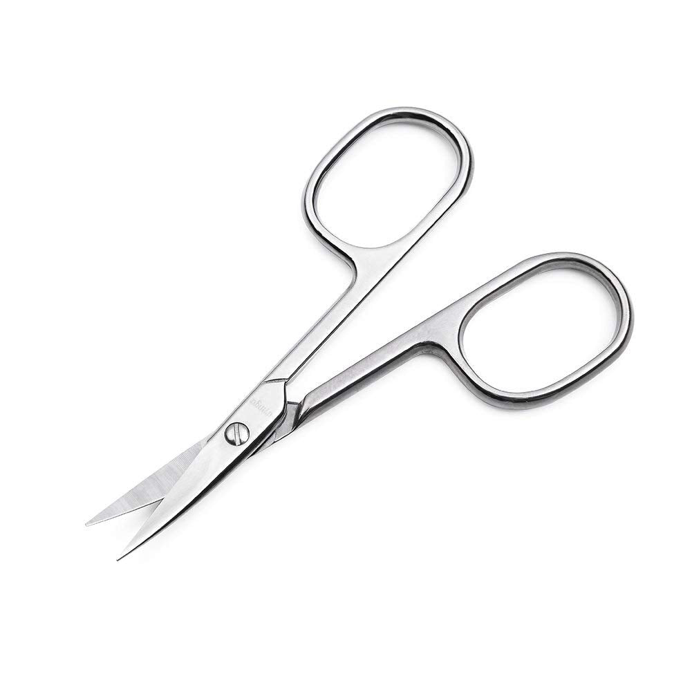 LIVINGO Premium Manicure Scissors Multi-Purpose Stainless Steel Cuticle Pedicure Beauty Grooming Kit for Nail, Toenail, Eyebrow, Eyelash, Dry Skin Curved Blade 9cm