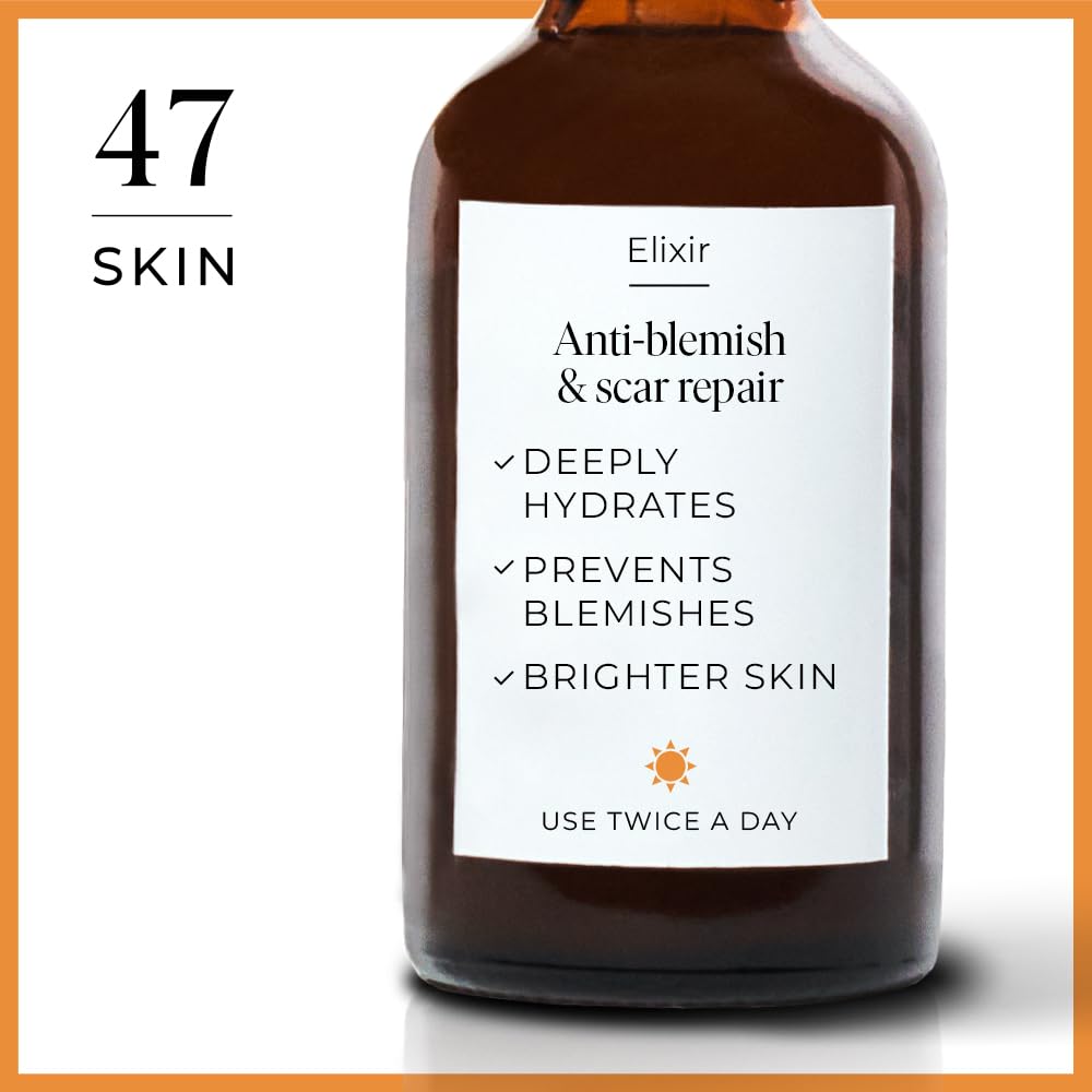 47 Skin | Super Hydrating Skin Elixir with Anti Blemish Spot Treatment Formula | Face Serum | 100ml