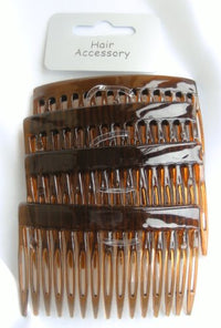 Hair Accessories 4 x Brown/Tort Plastic Hair Comb Slide Bridal Accessory