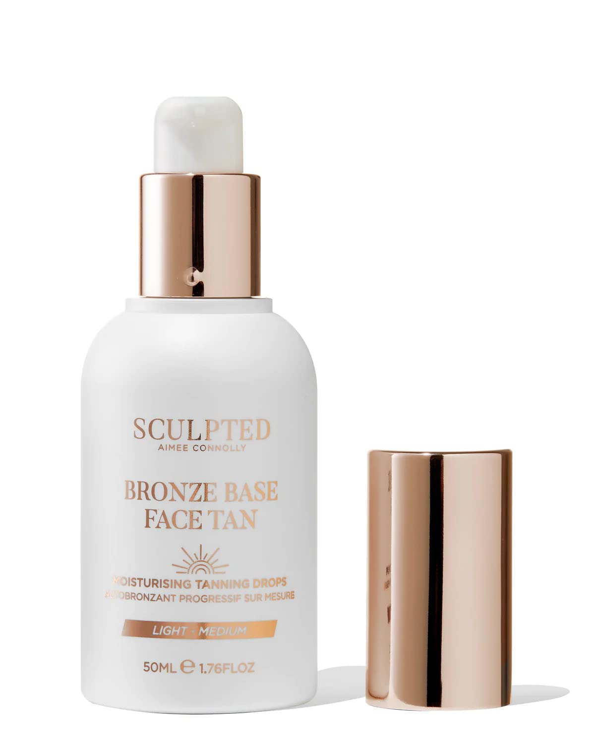 SCULPTED by Aimee Connolly Bronze Base Self Tan Drops from Sculpted by Aimee - Fast-Drying, Fragrance Free Face Tan in 50ml Pump Bottle with Vitamin E (Light/Medium)