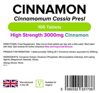 Lindens Cinnamon Tablets; 2000mg Triple Pack 300 Tablets (Cinnamon bark Extract)