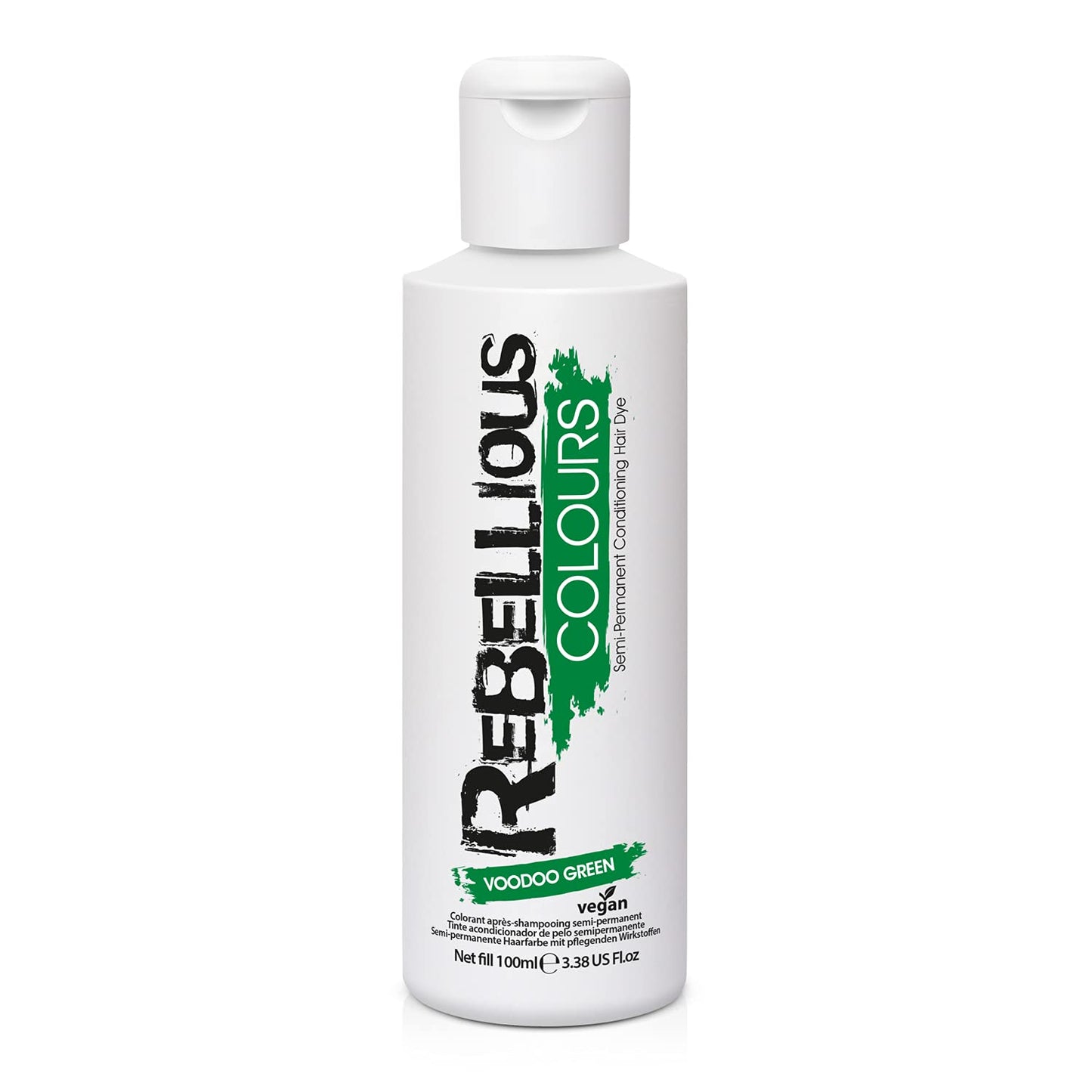 Rebellious Colour Semi Permanent Hair Dye Conditioning vegan cruelty free direct hair colour application 300ml (Voodoo Green)