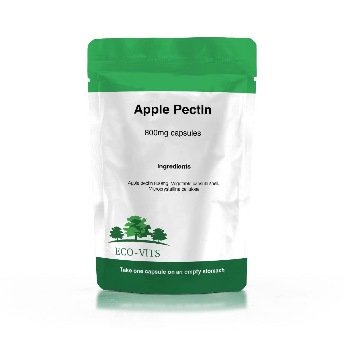 ECO-VITS Apple Pectin (800MG) 120 CAPS. Recyclable Packaging. Sealed Pouch