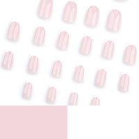 EONFAVE French Tip False Nails - 24pcs Square Press On Nails Short In 12 Sizes - Nude Stick on Nails with Elegant White Edge - Long Lasting False Nails with Glue Removable Nail Art Gifts for Women