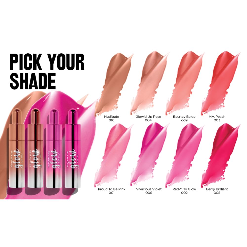 Revlon Kiss Glow Lip Oil, Glow'd Up Rose