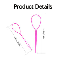 SIYUPU 2pcs Ponytail Pull Through Hair Hoop Tool, Braiding Tool topsy tail hair tool, Hair Pull Through Tool, Pony Tail Hair Tool, Hair Braiding Tools Hair Looping Tool Styling Maker For Women Girls(Pink)