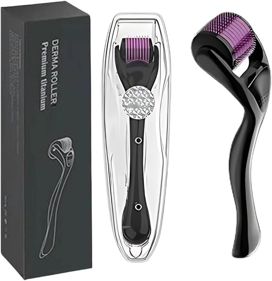Derma Roller for Skin,Beard Derma Roller for Hair Growth & Care,Facial Roll, Micro needling 0.25mm 0.5mm 1mm 1.5mm,540 Titanium Micro Needles for Facial,Body & Hair Growth (0.5MM)