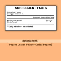 minature Papaya Leaf Tablets by mi Nature| 90 Tablets, 1000 mg| Vegan| Papaya Leaf|