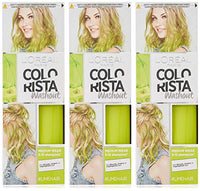 L'Oreal Paris Colorista Wash Out Neon Semi-Permanent Hair Dye, Lime Green, 80 ml, Pack of 3