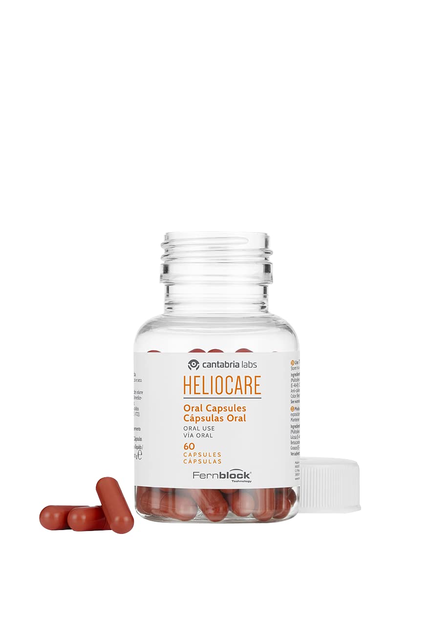 Heliocare Oral Capsules (60 Capsules) Sun Protection Supplements | Extra Protective Skin Care Boost - Prolong Suntan and Prevent Photoageing | Protects Against UVA, UVB, Visible and Infrared Hazards