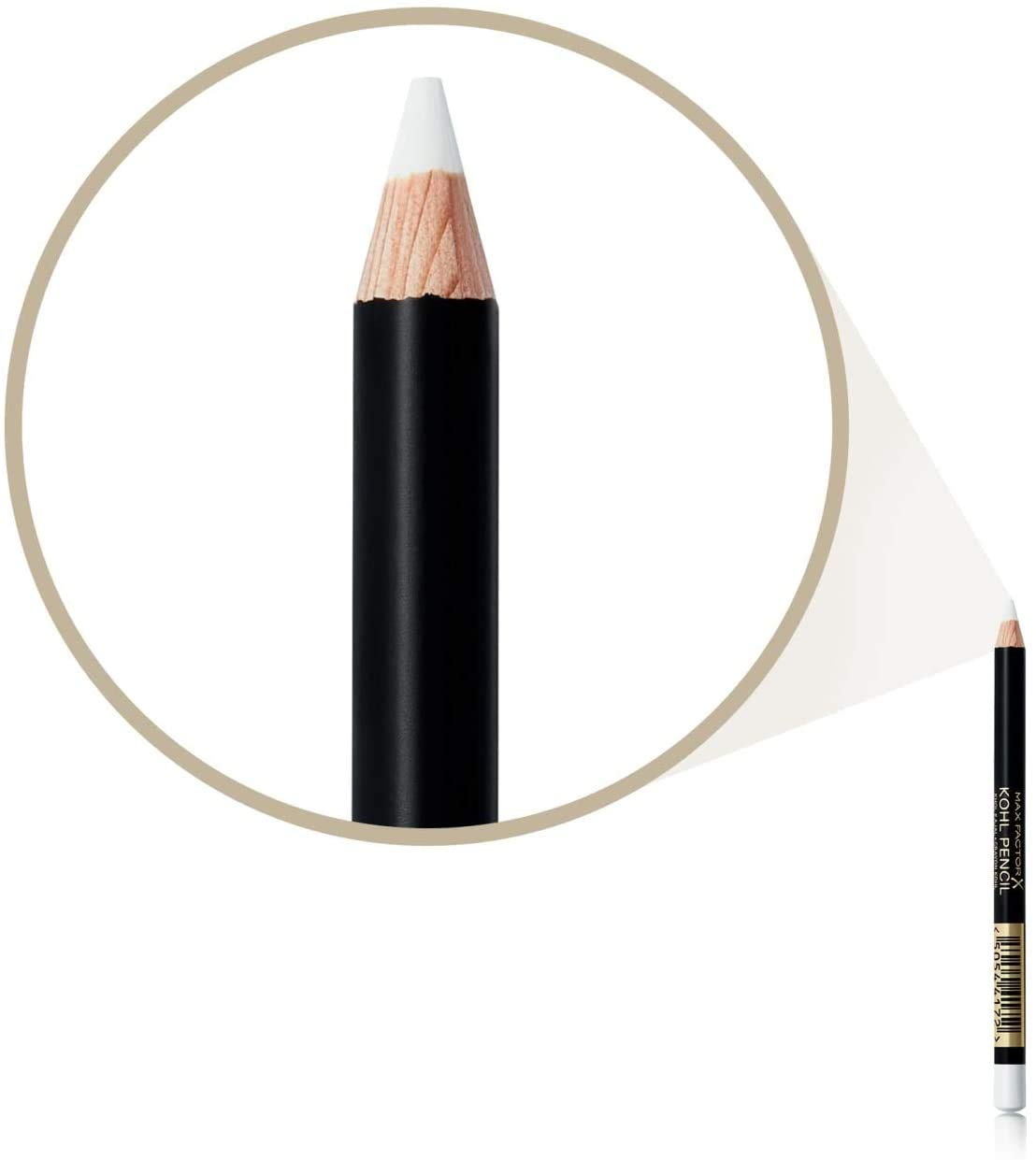Max Factor Kohl Kajal Liner Automatic Pencil - 010 White For Women 0.01 Oz Eyeliner, Pack of 1