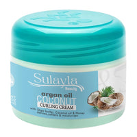 Sulayla Beauty Argan Oil & Coconut Curling Cream, 150g, Enhances Curls, Eliminates Frizz, Adds Shine with Shea Butter, Castor Oil, Argan Oil & Vitamin E