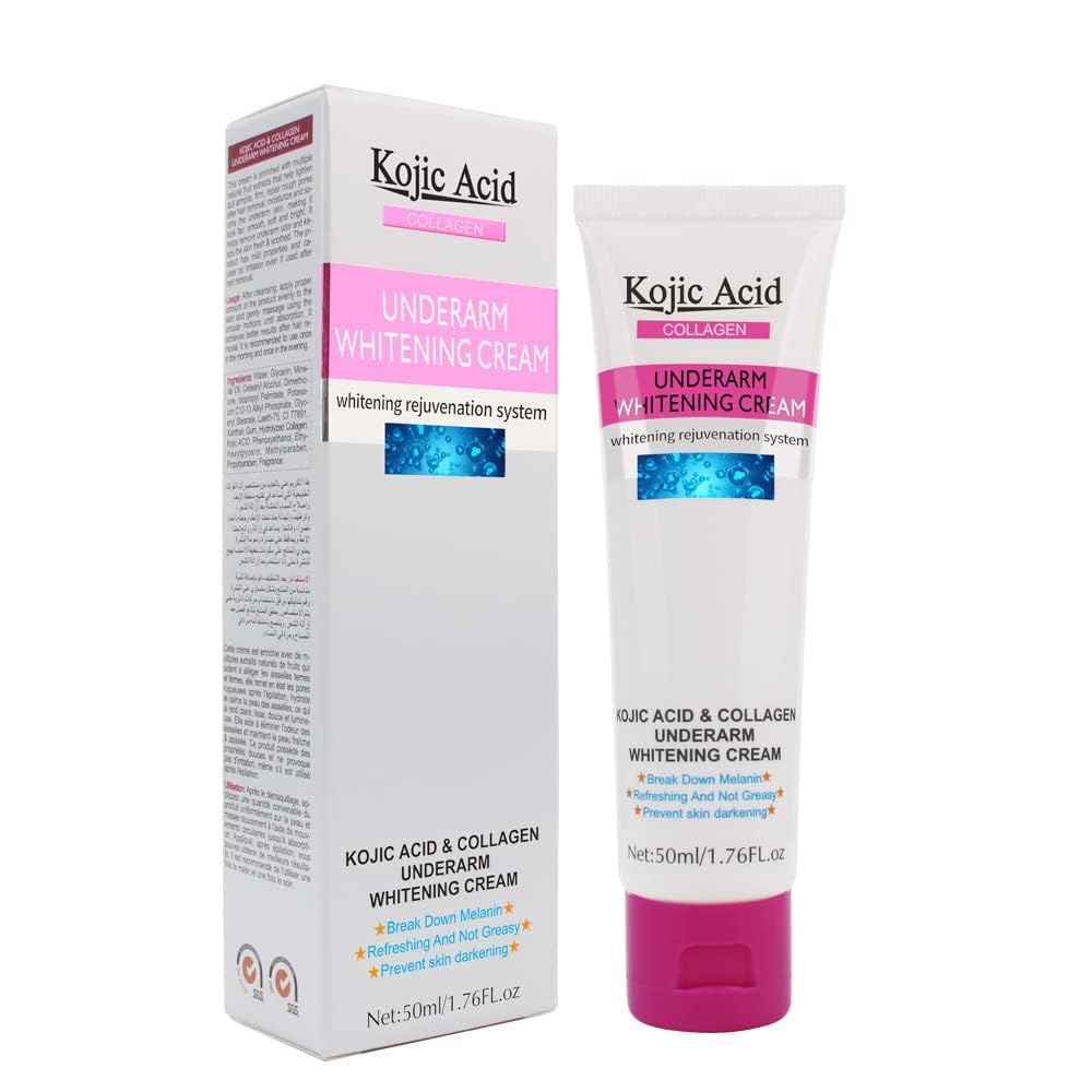 Kojic Acid Skin Lightening Cream, Underarm Cream, Intimate Area Dark Spot Corrector Whitening Cream for Body, Underarms, Armpit, Knees, Legs and Inner Thigh Cream for Acanthosis Nigricans,Non-Greasy