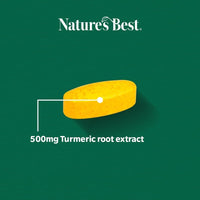 NATURE'S BEST Nature's Best Turmeric 20,000mg Tablets Fast Release (500mg of Extract) - High Strength, 95% Curcumin - UK Made - 60 Tablets (2 Months' Supply)