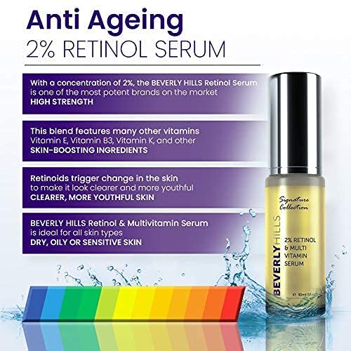 Anti Ageing Retinol Serum (2%) with Vitamin E, Vitamin B3 and Vitamin K for Younger Skin