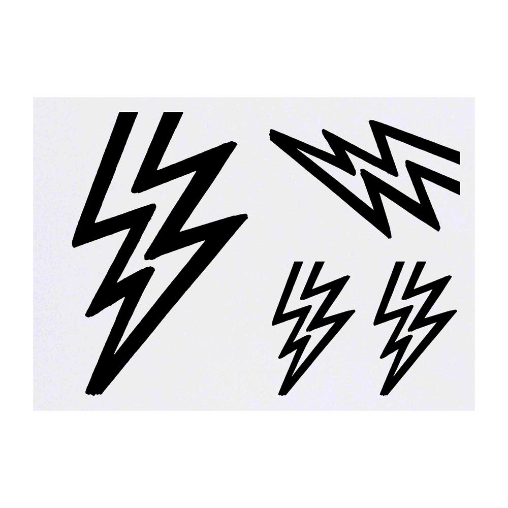 Azeeda 4 x 'Lightning Bolt' Temporary Tattoos - Water Resistant, Skin-Safe, Non-Toxic Transfers, Mixed Sizes (TO00000856)